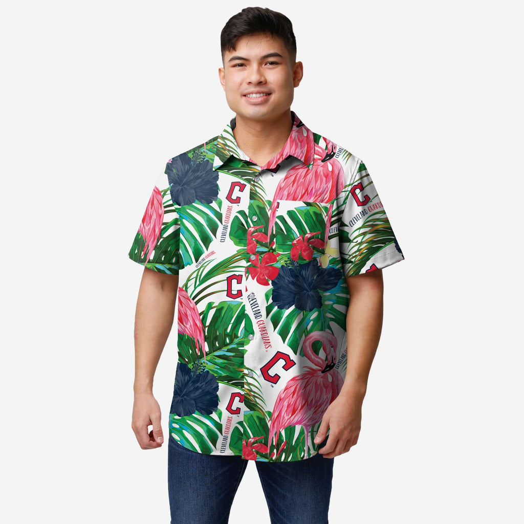 Cleveland Guardians Flamingo Button Up Shirt FOCO S - FOCO.com