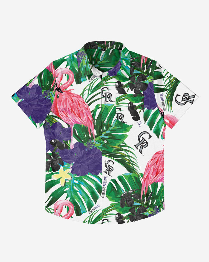 Colorado Rockies Flamingo Button Up Shirt FOCO - FOCO.com