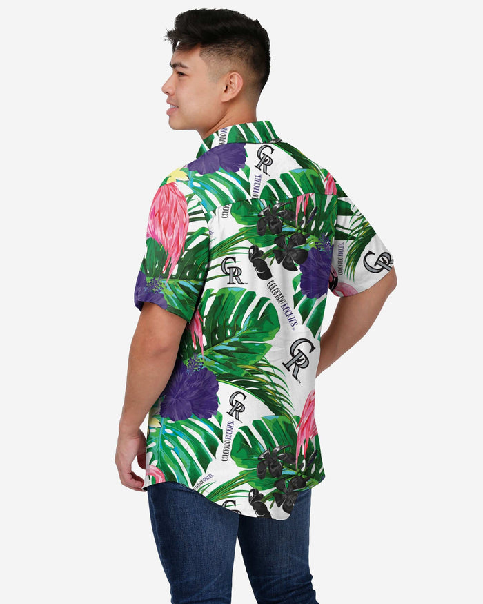 Colorado Rockies Flamingo Button Up Shirt FOCO - FOCO.com