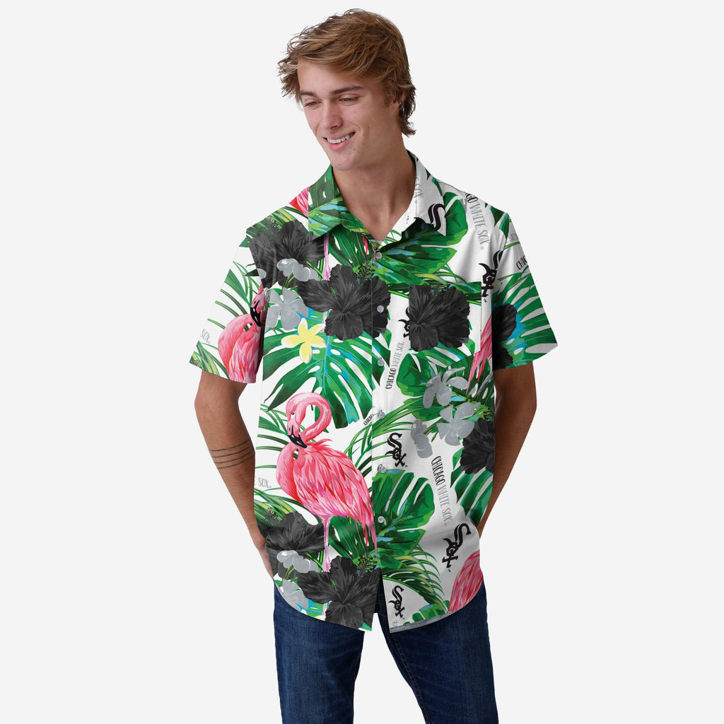 Chicago White Sox Flamingo Button Up Shirt FOCO S - FOCO.com