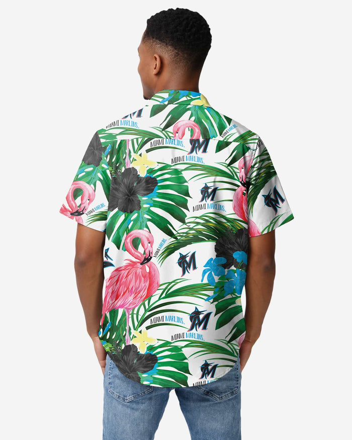 Miami Marlins Flamingo Button Up Shirt FOCO - FOCO.com