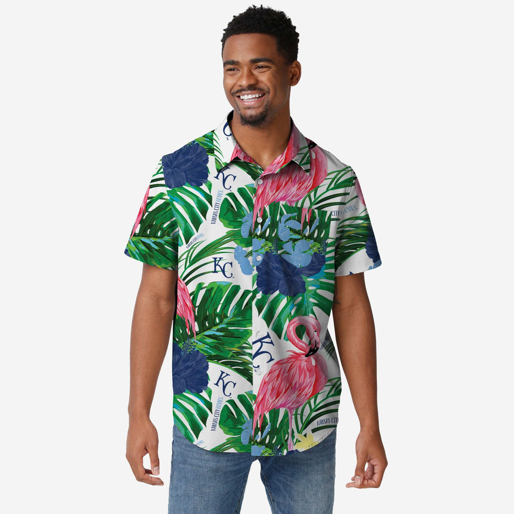 Kansas City Royals Flamingo Button Up Shirt FOCO S - FOCO.com