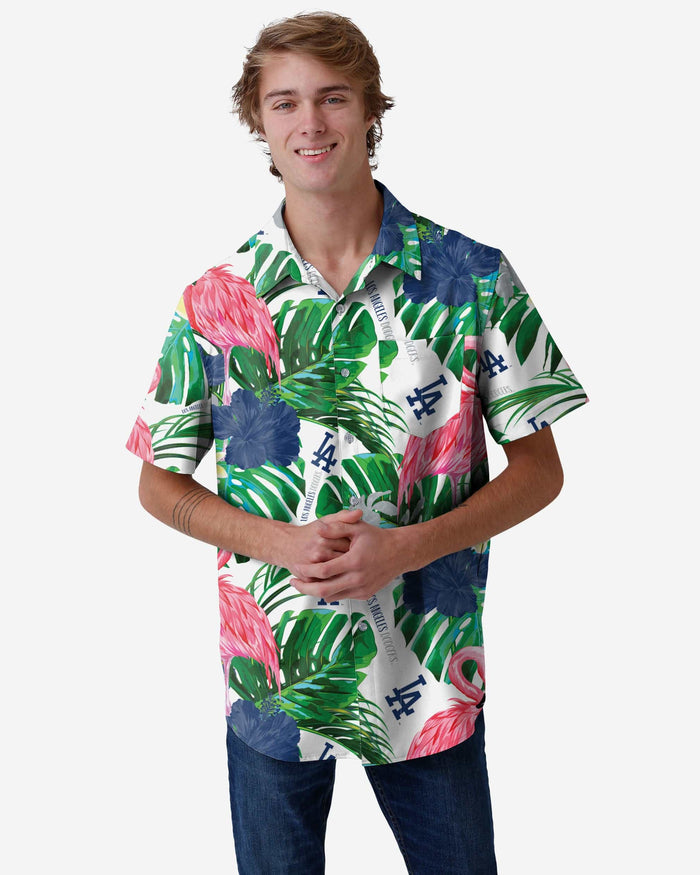 Los Angeles Dodgers Flamingo Button Up Shirt FOCO S - FOCO.com