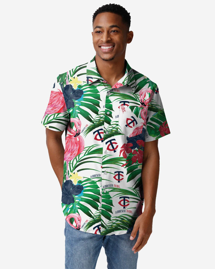 Minnesota Twins Flamingo Button Up Shirt FOCO S - FOCO.com