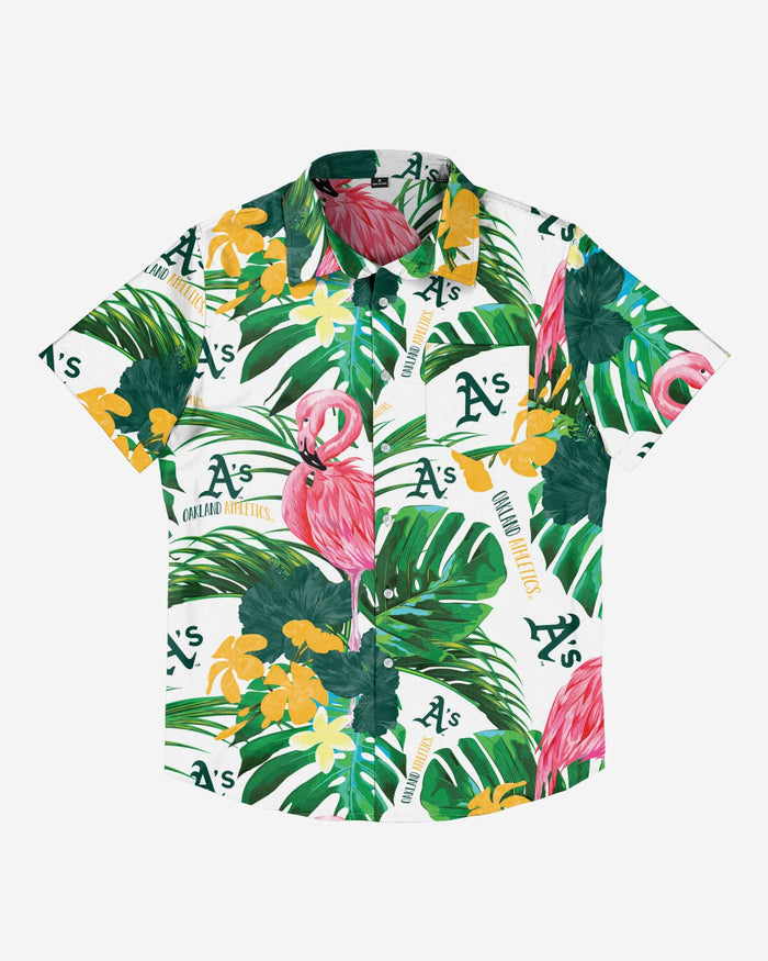 Oakland Athletics Flamingo Button Up Shirt FOCO - FOCO.com