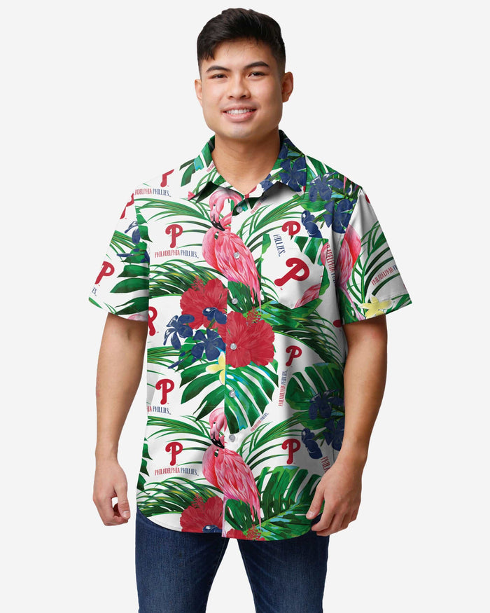 Philadelphia Phillies Flamingo Button Up Shirt FOCO S - FOCO.com