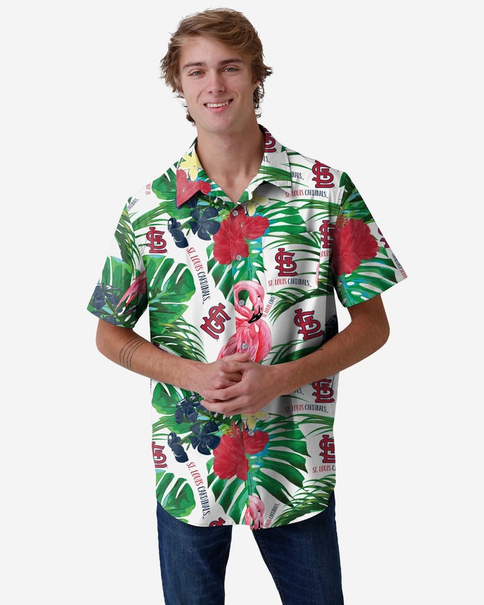 St Louis Cardinals Flamingo Button Up Shirt FOCO S - FOCO.com