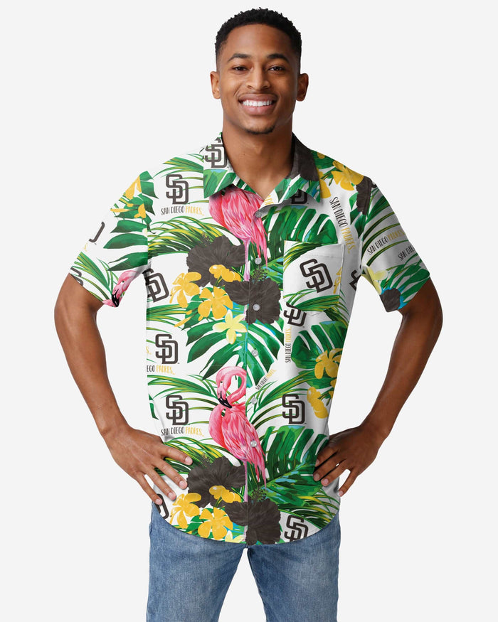 San Diego Padres Flamingo Button Up Shirt FOCO S - FOCO.com