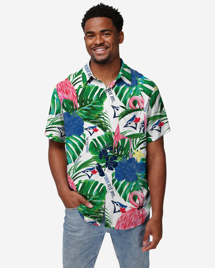 Toronto Blue Jays Flamingo Button Up Shirt FOCO S - FOCO.com