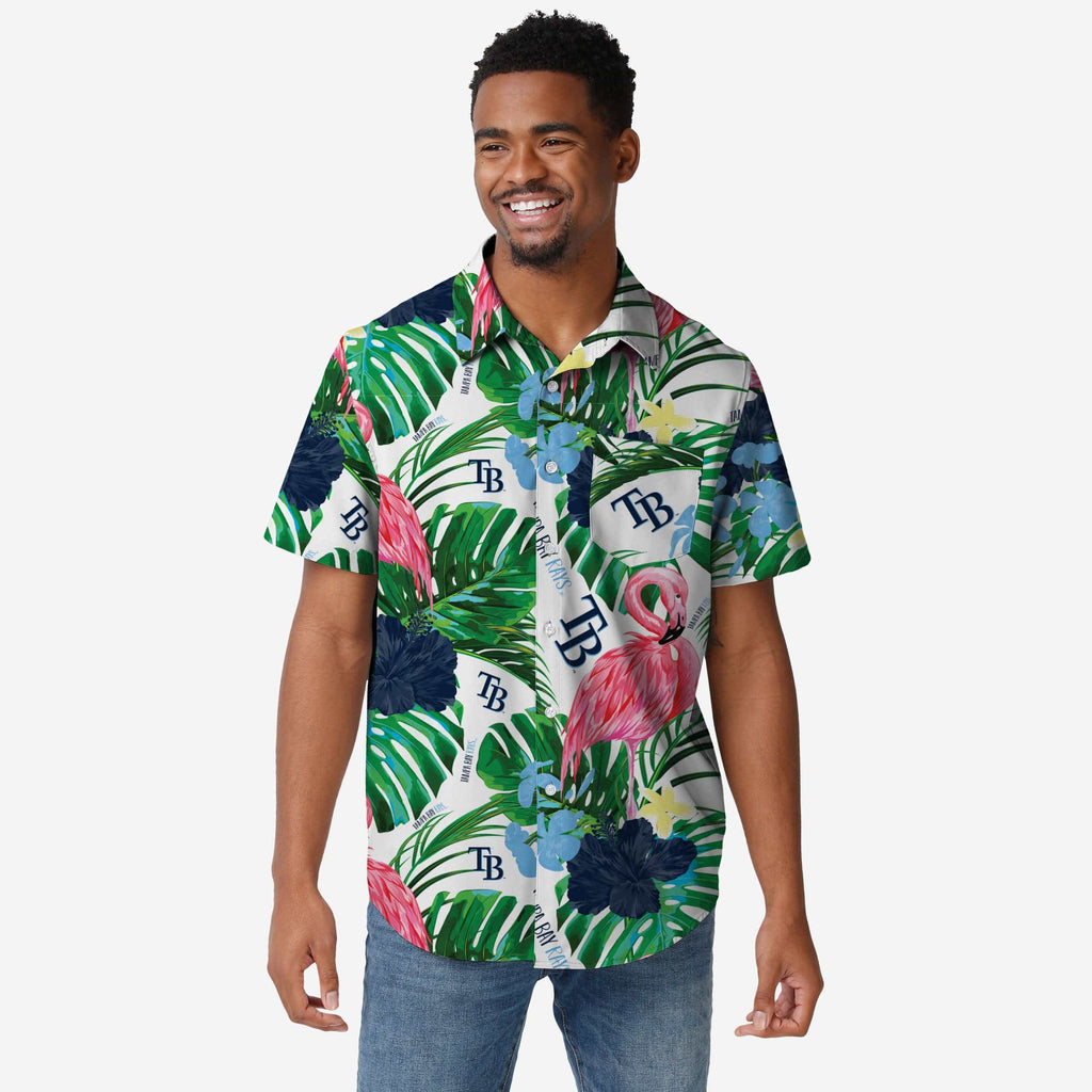 Tampa Bay Rays Flamingo Button Up Shirt FOCO S - FOCO.com