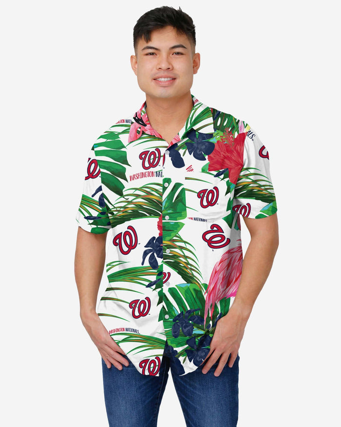 Washington Nationals Flamingo Button Up Shirt FOCO S - FOCO.com