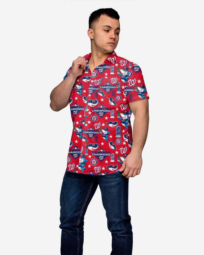 Washington Nationals 2019 World Series Champions Shark Button Up Shirt FOCO - FOCO.com