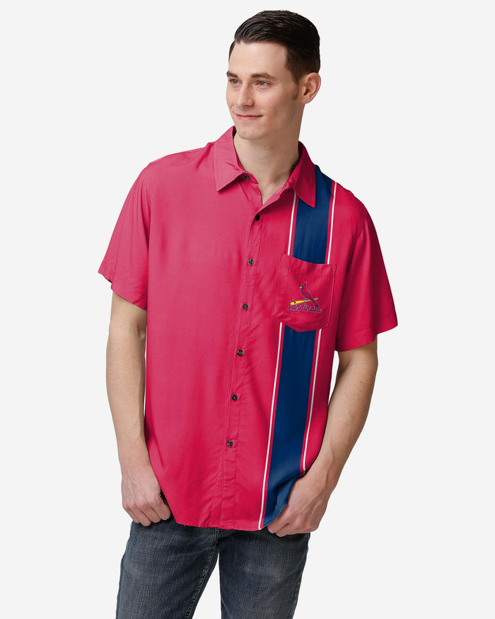 St Louis Cardinals Bowling Stripe Button Up Shirt FOCO S - FOCO.com