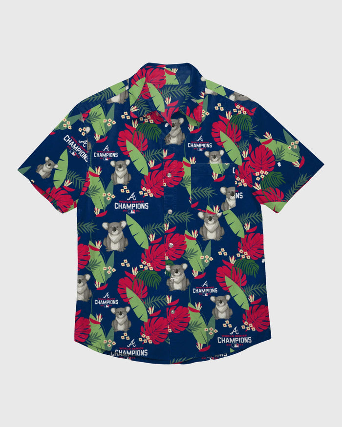 Atlanta Braves 2021 World Series Champions Floral Button Up Shirt FOCO - FOCO.com