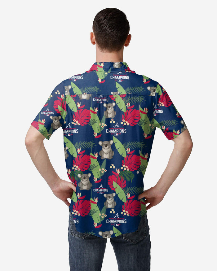 Atlanta Braves 2021 World Series Champions Floral Button Up Shirt FOCO - FOCO.com