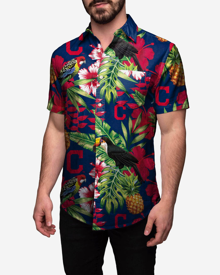 Cleveland Guardians Floral Button Up Shirt FOCO S - FOCO.com