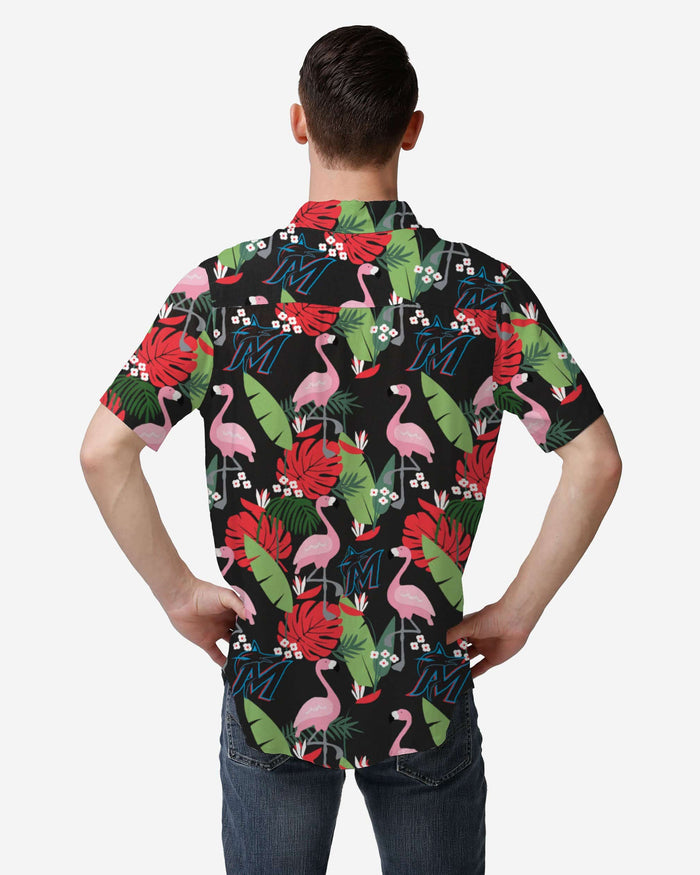 Miami Marlins Floral Button Up Shirt FOCO - FOCO.com