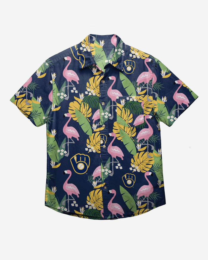 Milwaukee Brewers Floral Button Up Shirt FOCO - FOCO.com