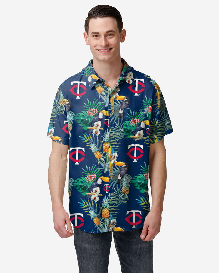 Minnesota Twins Floral Button Up Shirt FOCO S - FOCO.com