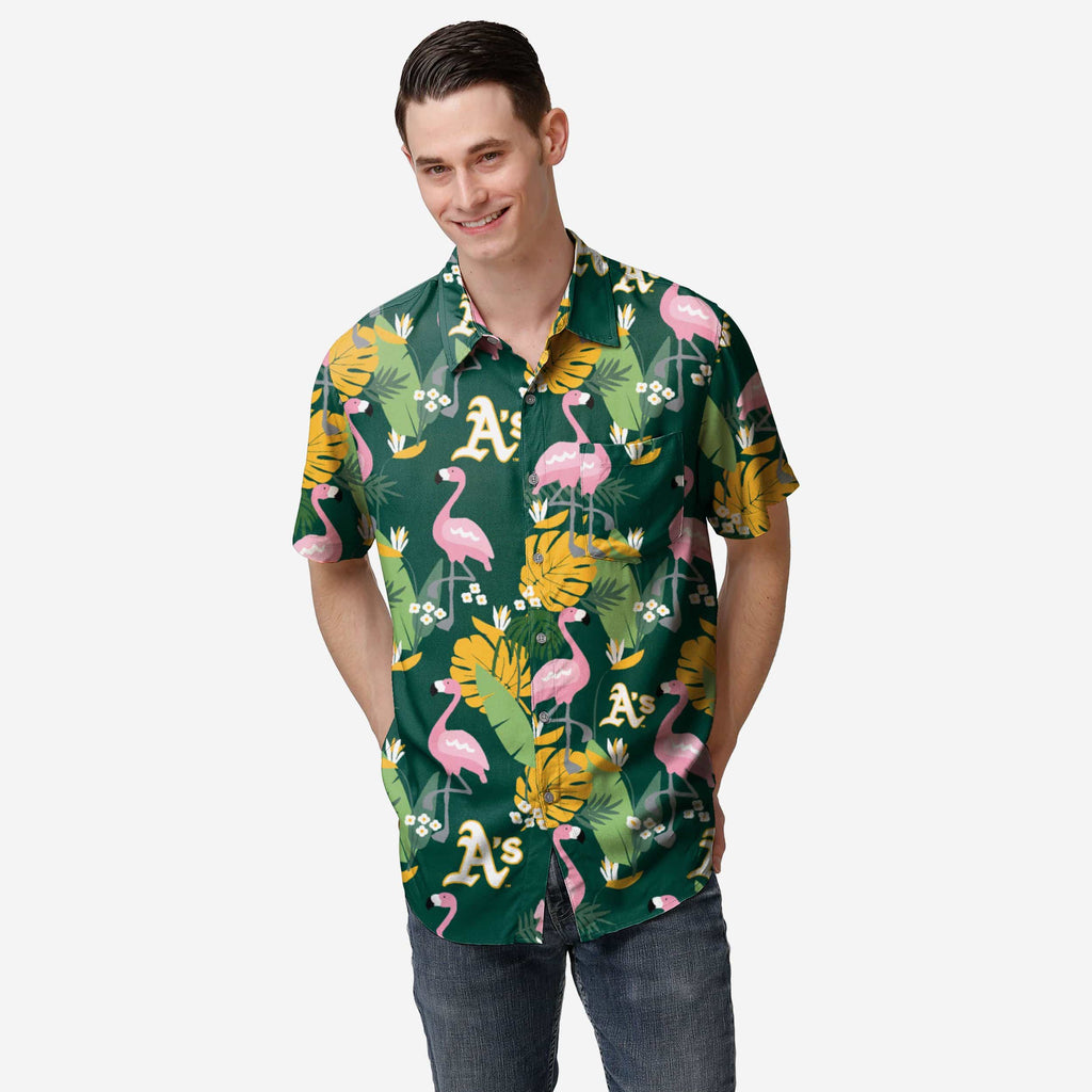 Oakland Athletics Floral Button Up Shirt FOCO S - FOCO.com