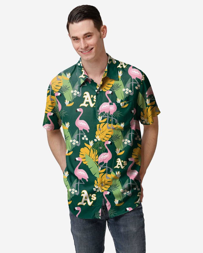 Oakland Athletics Floral Button Up Shirt FOCO S - FOCO.com