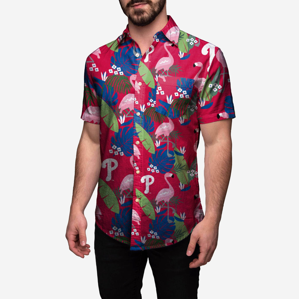 Philadelphia Phillies Floral Button Up Shirt FOCO S - FOCO.com