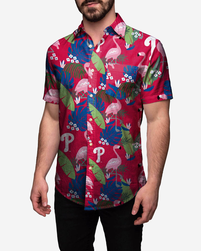 Philadelphia Phillies Floral Button Up Shirt FOCO S - FOCO.com