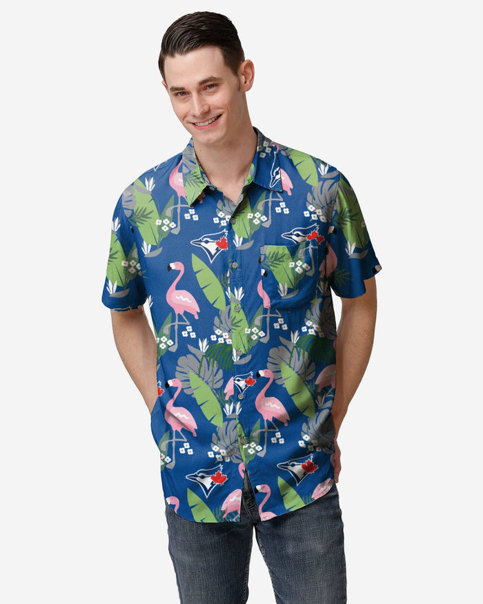 Toronto Blue Jays Floral Button Up Shirt FOCO S - FOCO.com