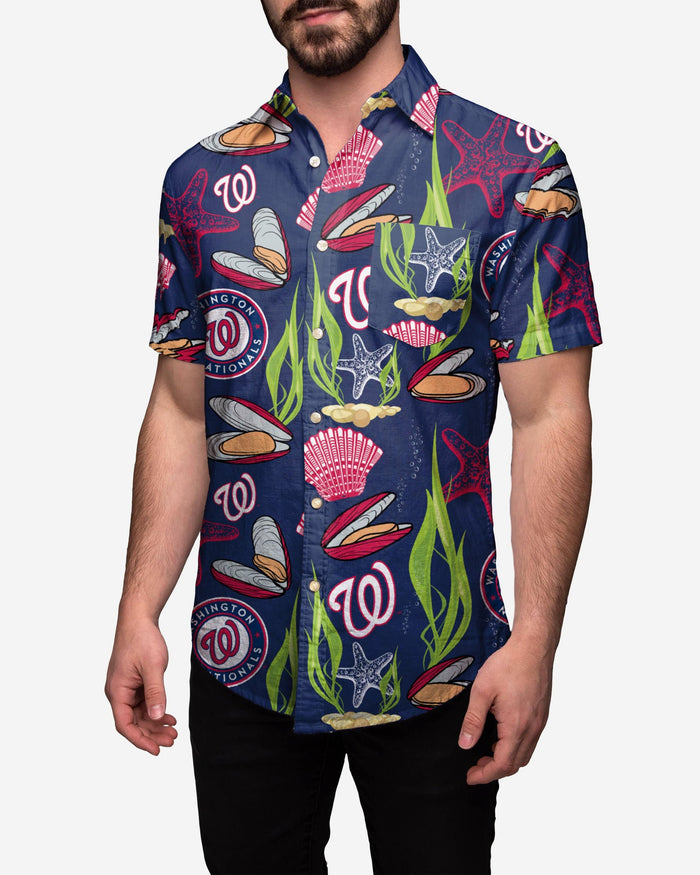 Washington Nationals Floral Button Up Shirt FOCO 2XL - FOCO.com