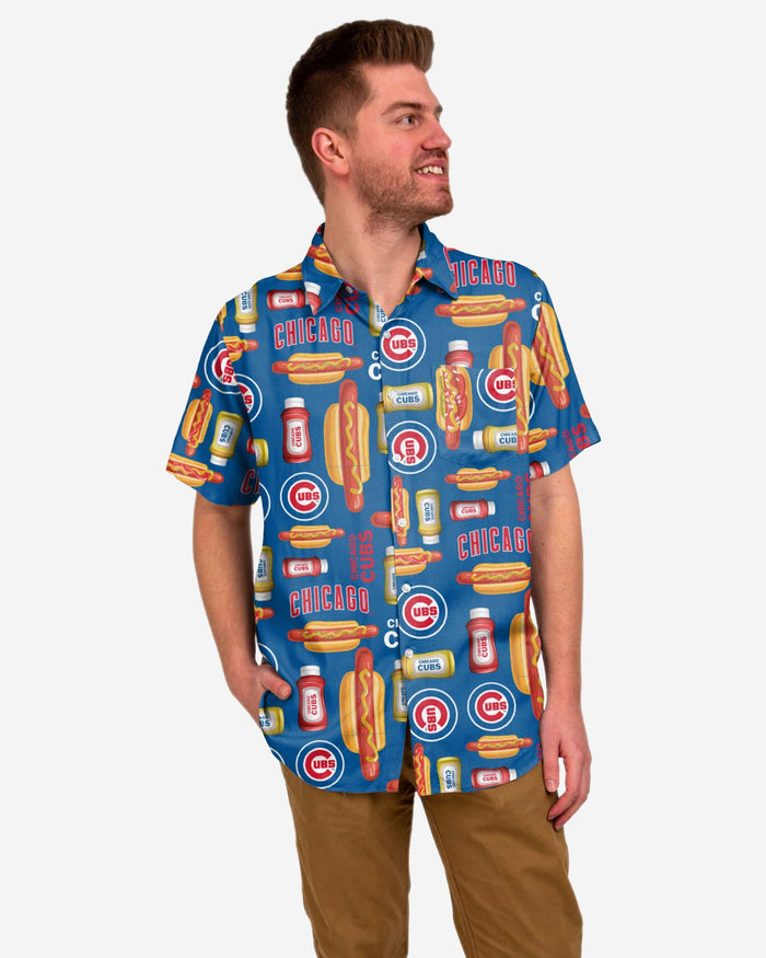 Chicago Cubs Grill Pro Button Up Shirt FOCO S - FOCO.com