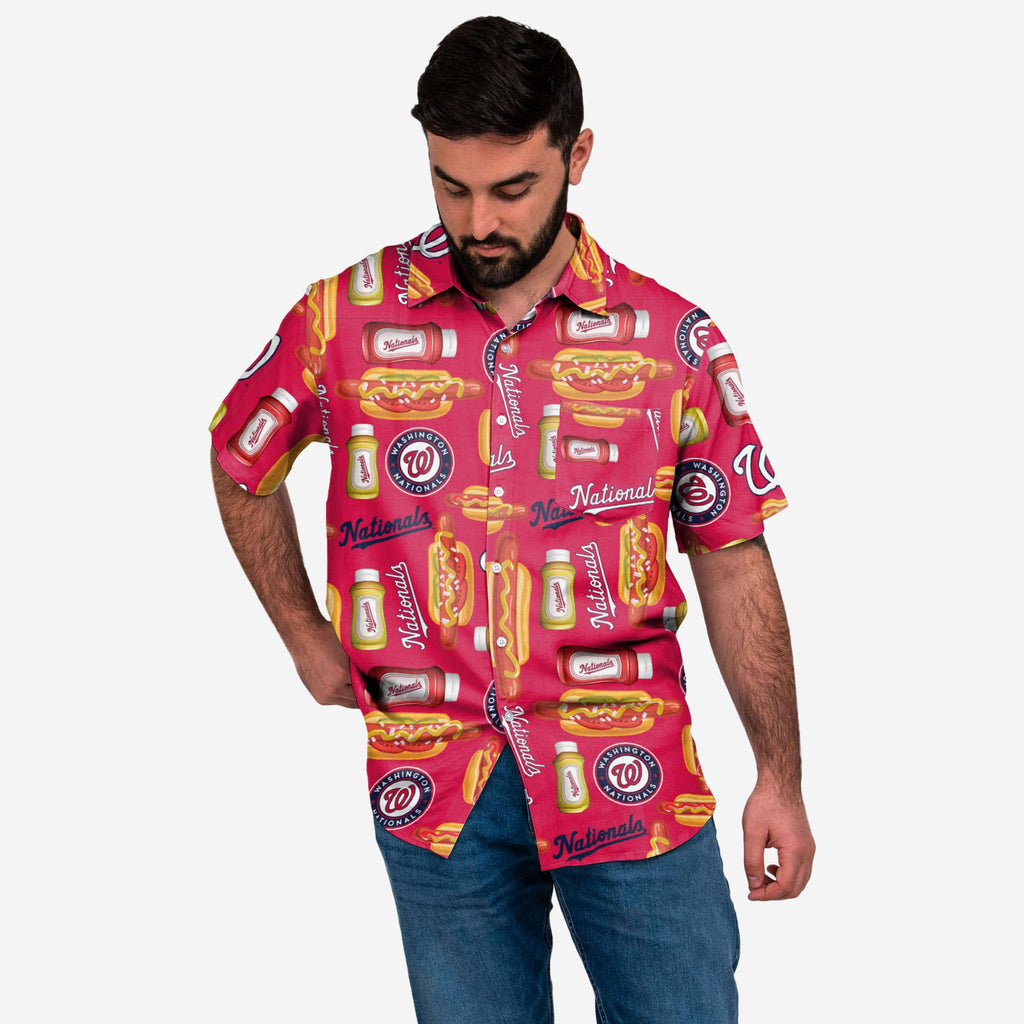 Washington Nationals Grill Pro Button Up Shirt FOCO S - FOCO.com