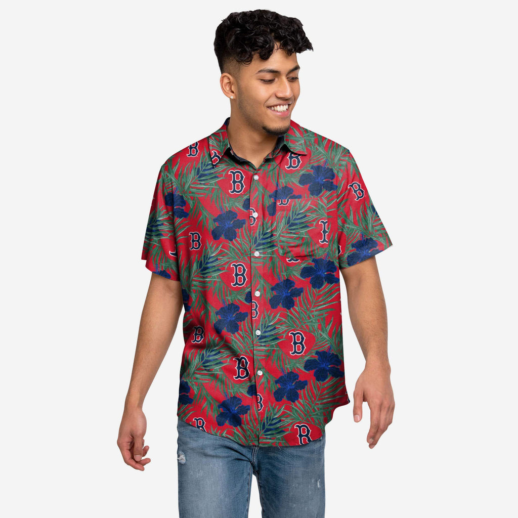 Boston Red Sox Hibiscus Button Up Shirt FOCO S - FOCO.com