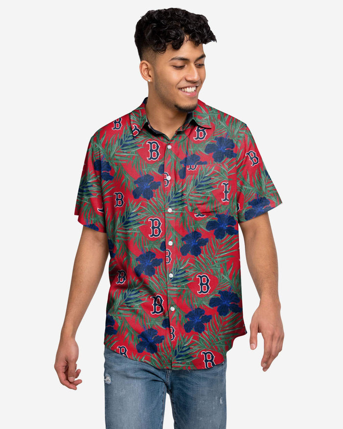 Boston Red Sox Hibiscus Button Up Shirt FOCO S - FOCO.com