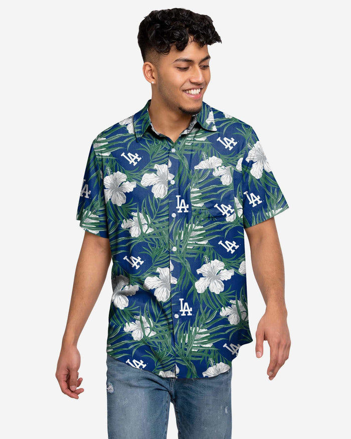 Los Angeles Dodgers Hibiscus Button Up Shirt FOCO S - FOCO.com