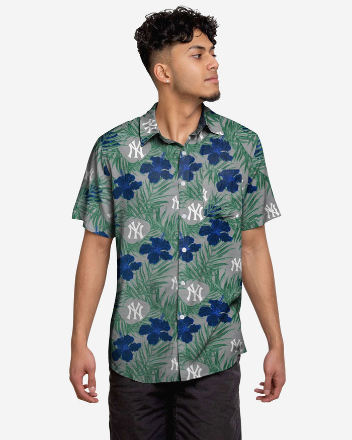 New York Yankees Hibiscus Button Up Shirt FOCO S - FOCO.com