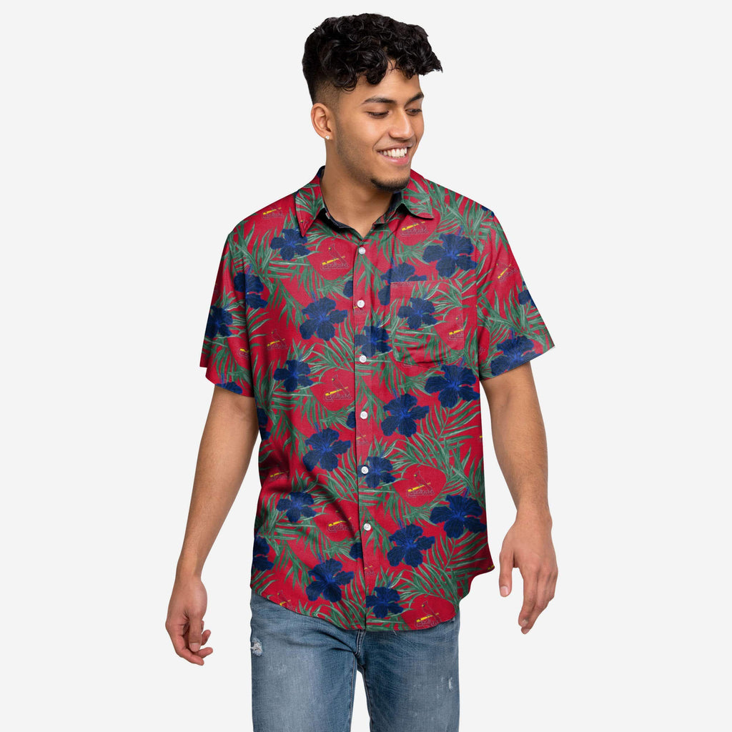 St Louis Cardinals Hibiscus Button Up Shirt FOCO S - FOCO.com