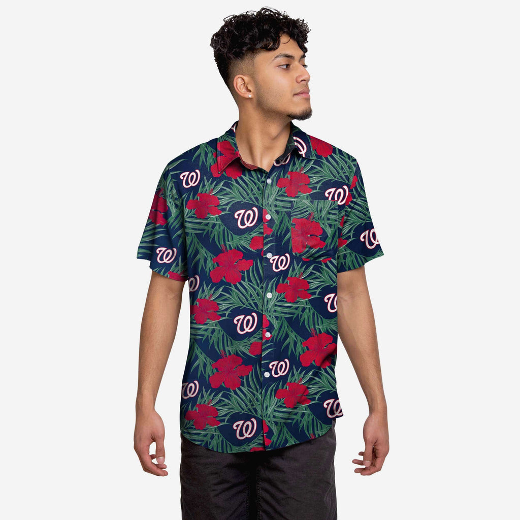 Washington Nationals Hibiscus Button Up Shirt FOCO - FOCO.com