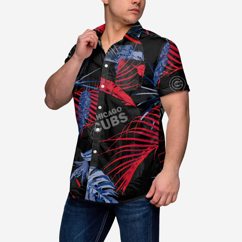 Chicago Cubs Neon Palm Button Up Shirt FOCO S - FOCO.com