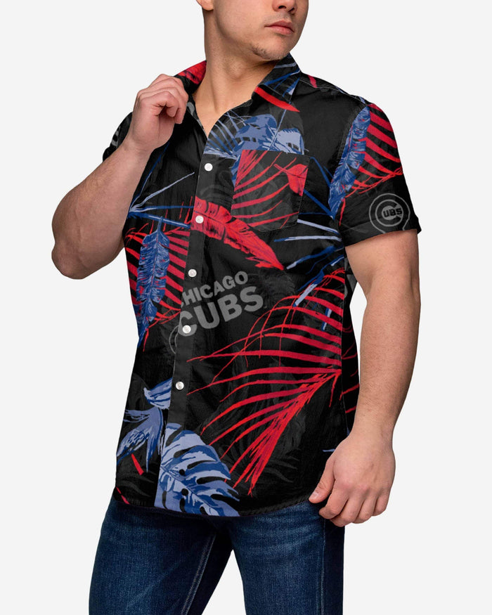 Chicago Cubs Neon Palm Button Up Shirt FOCO S - FOCO.com