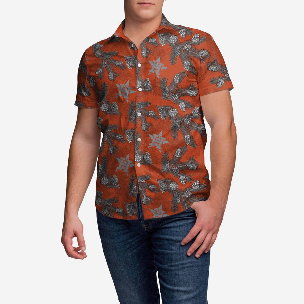 Houston Astros Pinecone Button Up Shirt FOCO S - FOCO.com