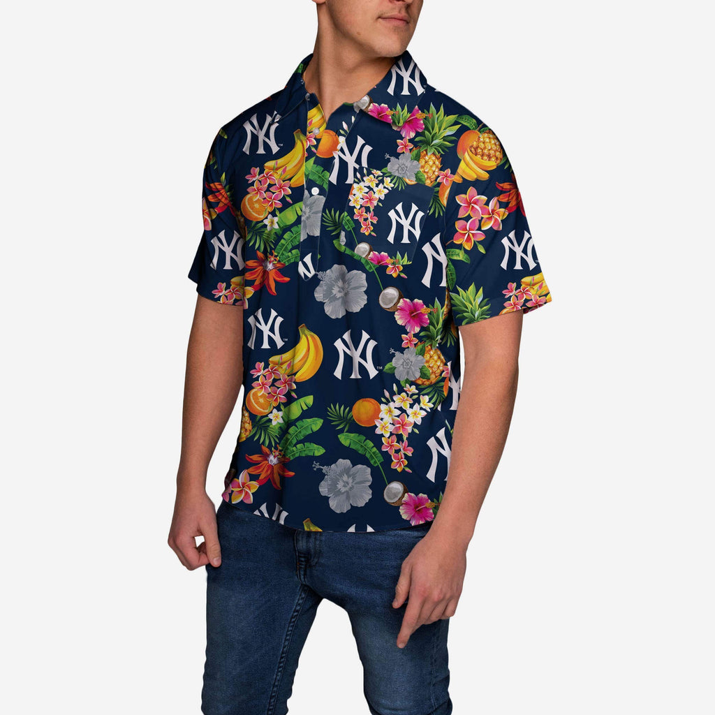 New York Yankees Fruit Flair Short Sleeve Polo Shirt FOCO - FOCO.com