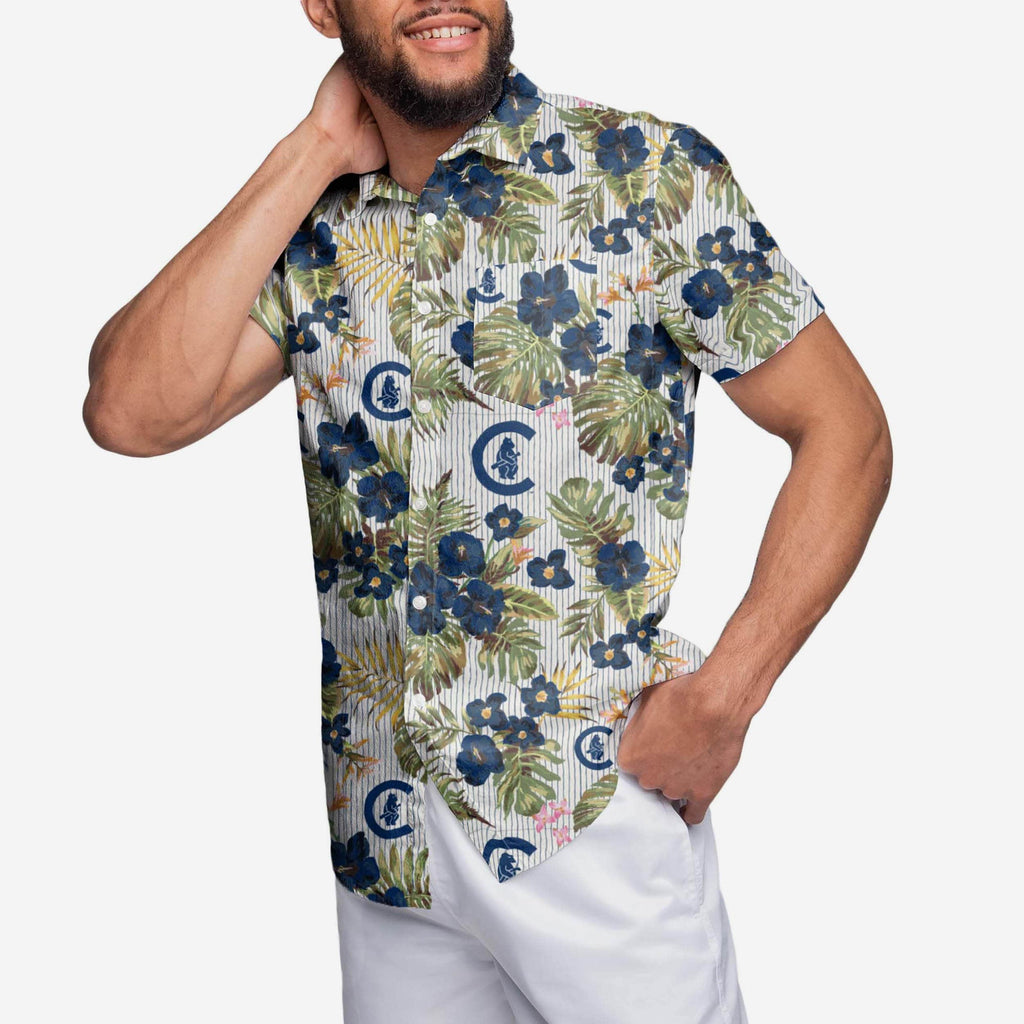 Chicago Cubs Throwback Threads Button Up Shirt FOCO S - FOCO.com