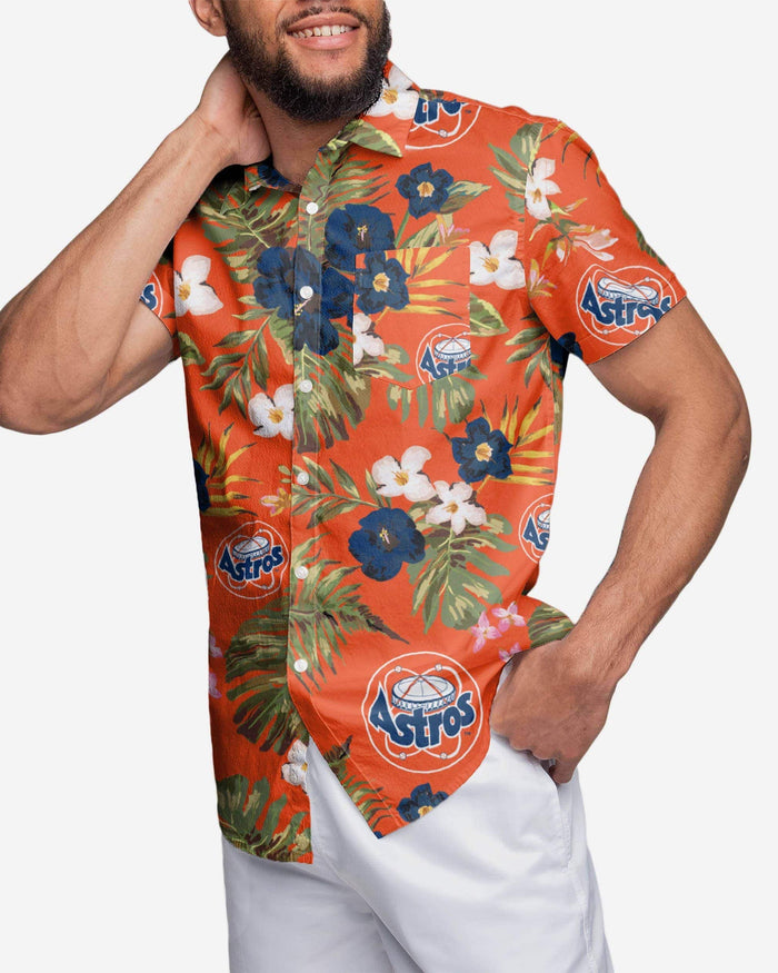 Houston Astros Throwback Threads Button Up Shirt FOCO S - FOCO.com