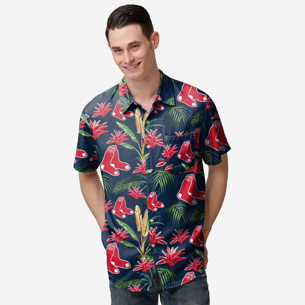 Boston Red Sox Victory Vacay Button Up Shirt FOCO S - FOCO.com