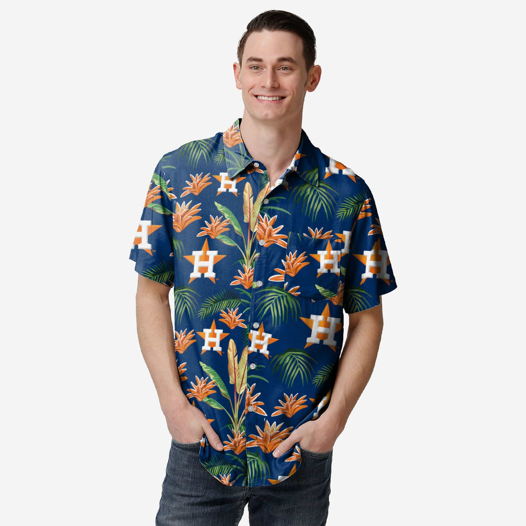 Houston Astros Victory Vacay Button Up Shirt FOCO S - FOCO.com