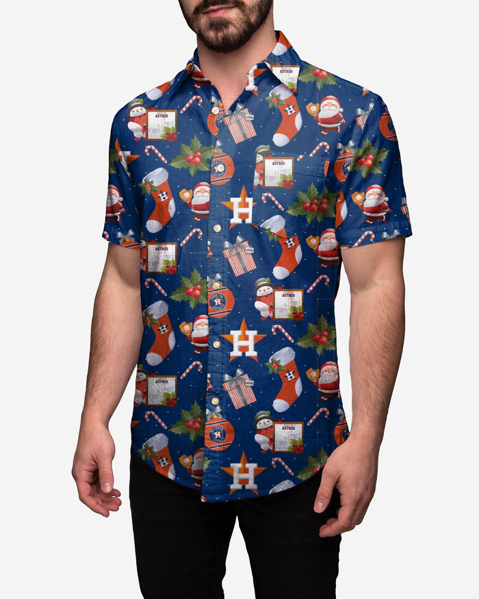 Houston Astros Christmas Explosion Button Up Shirt FOCO 2XL - FOCO.com