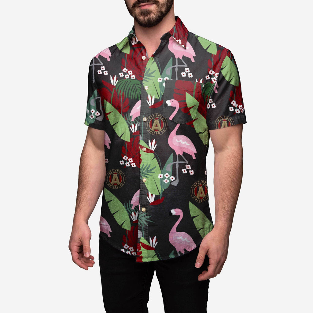 Atlanta United FC Floral Button Up Shirt FOCO S - FOCO.com