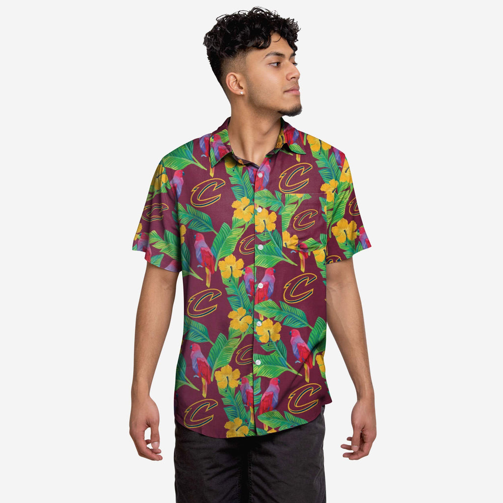 Cleveland Cavaliers Floral Button Up Shirt FOCO S - FOCO.com