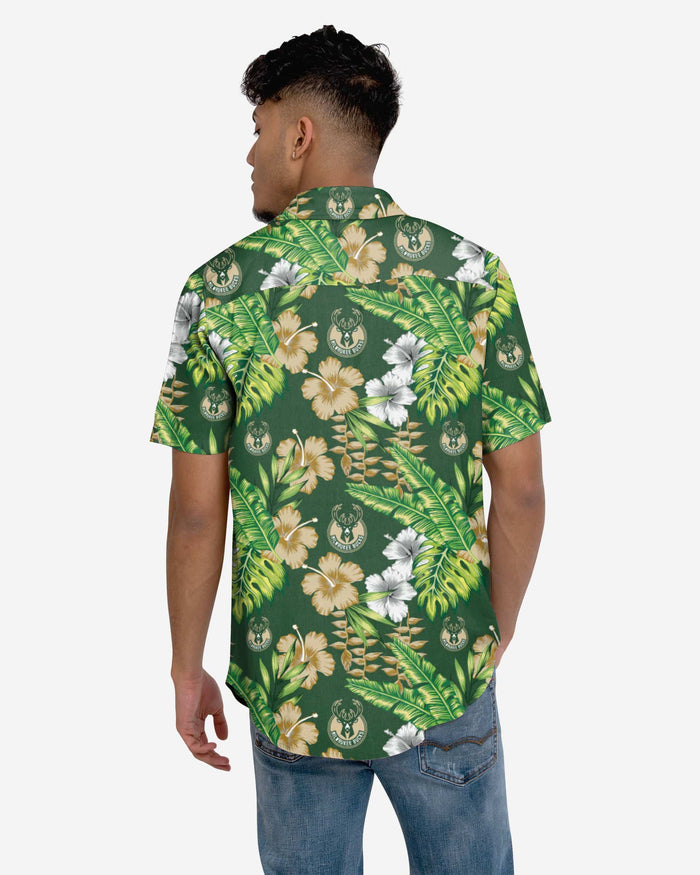 Milwaukee Bucks Floral Button Up Shirt FOCO - FOCO.com