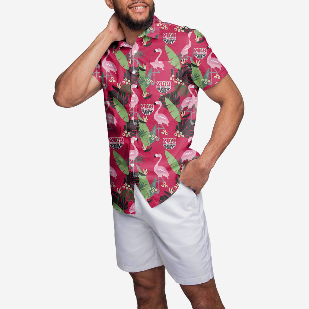 Toronto Raptors 2019 NBA Champions Floral Button Up Shirt FOCO S - FOCO.com